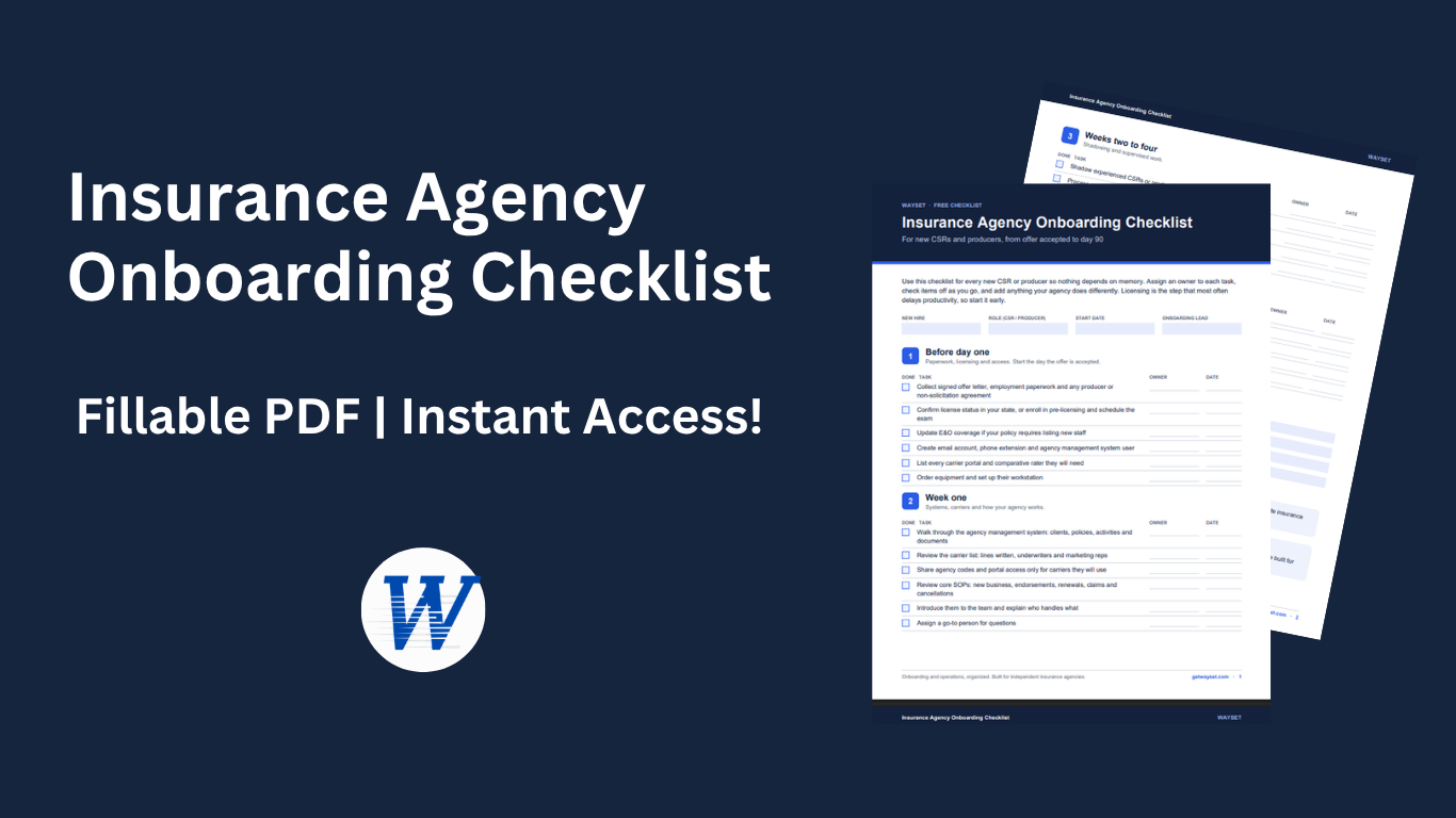 Wayset Launches Operations and Onboarding Platform Built for Independent Insurance Agencies